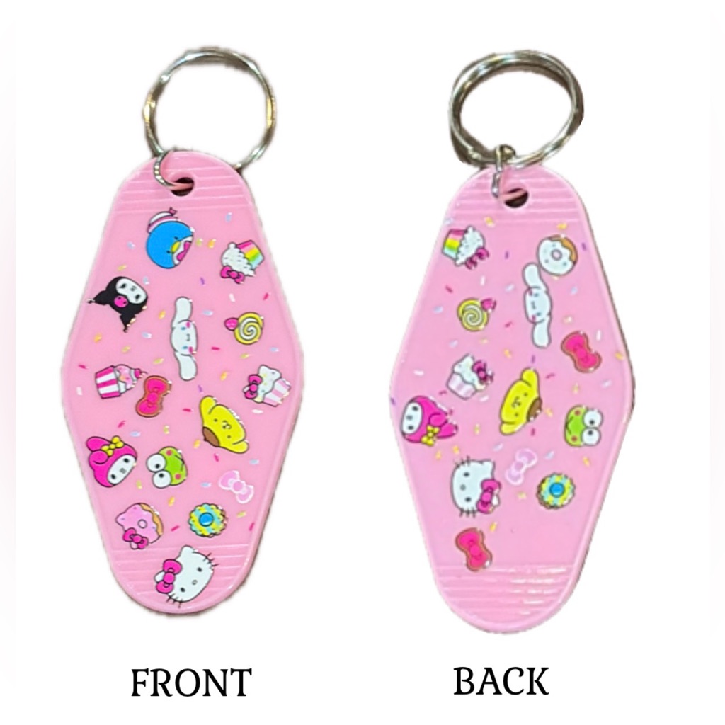 CustomMade Retro MotelStyle Keychain Sanrio Friends Design